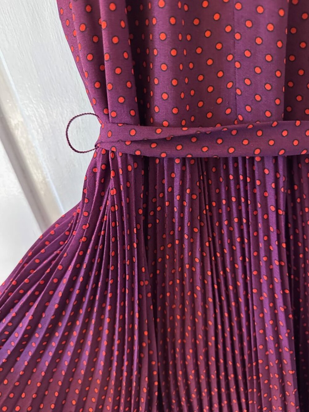 Ann Taylor Size 2 Pleated Polka Dot Sun Dress - Picture 5 of 9